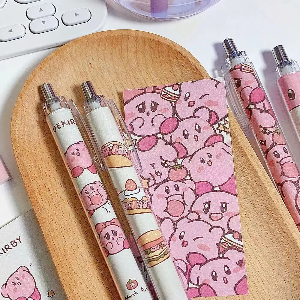 Anime Kawaii Cute Kirby Neutral Pen Signature Pen Carbon Pen Stationery 0.5Mm Black Student Examination Cute Girl Birthday Gift