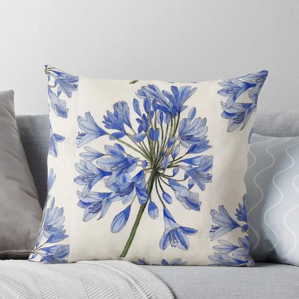 Agapanthus flower watercolour painting Throw Pillow Rectangular Cushion Cover Plaid Sofa Decorative Cover For Living Room pillow