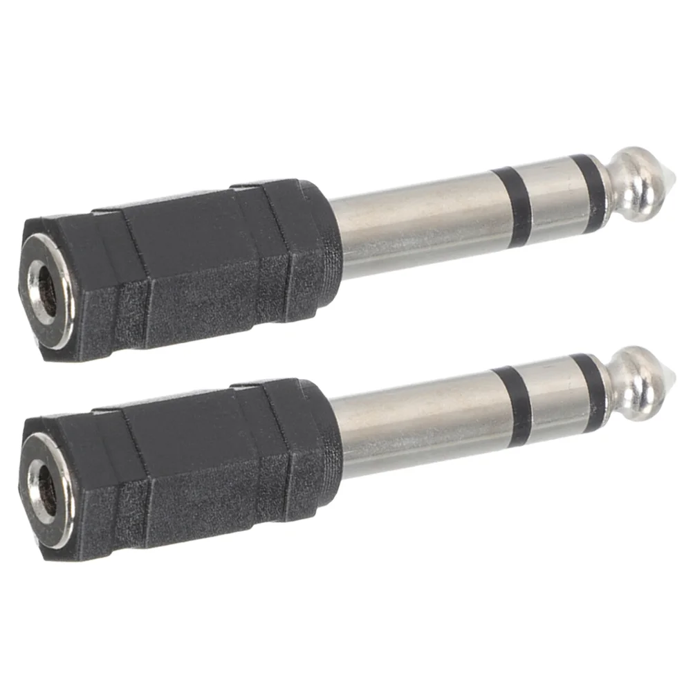 

2 Pcs 6.35mm to 3.5mm Audio Converter Headphone Jack Adapter for Guitar Mic Aux Cable Male Female Connector Stereo