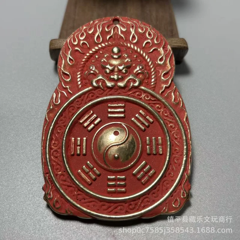 

Двусторонняя рельефная медаль из латуни с изображением благоприятных зверей, Цилинь и Горного духа, с символом Багуа, атракционный сувенир.