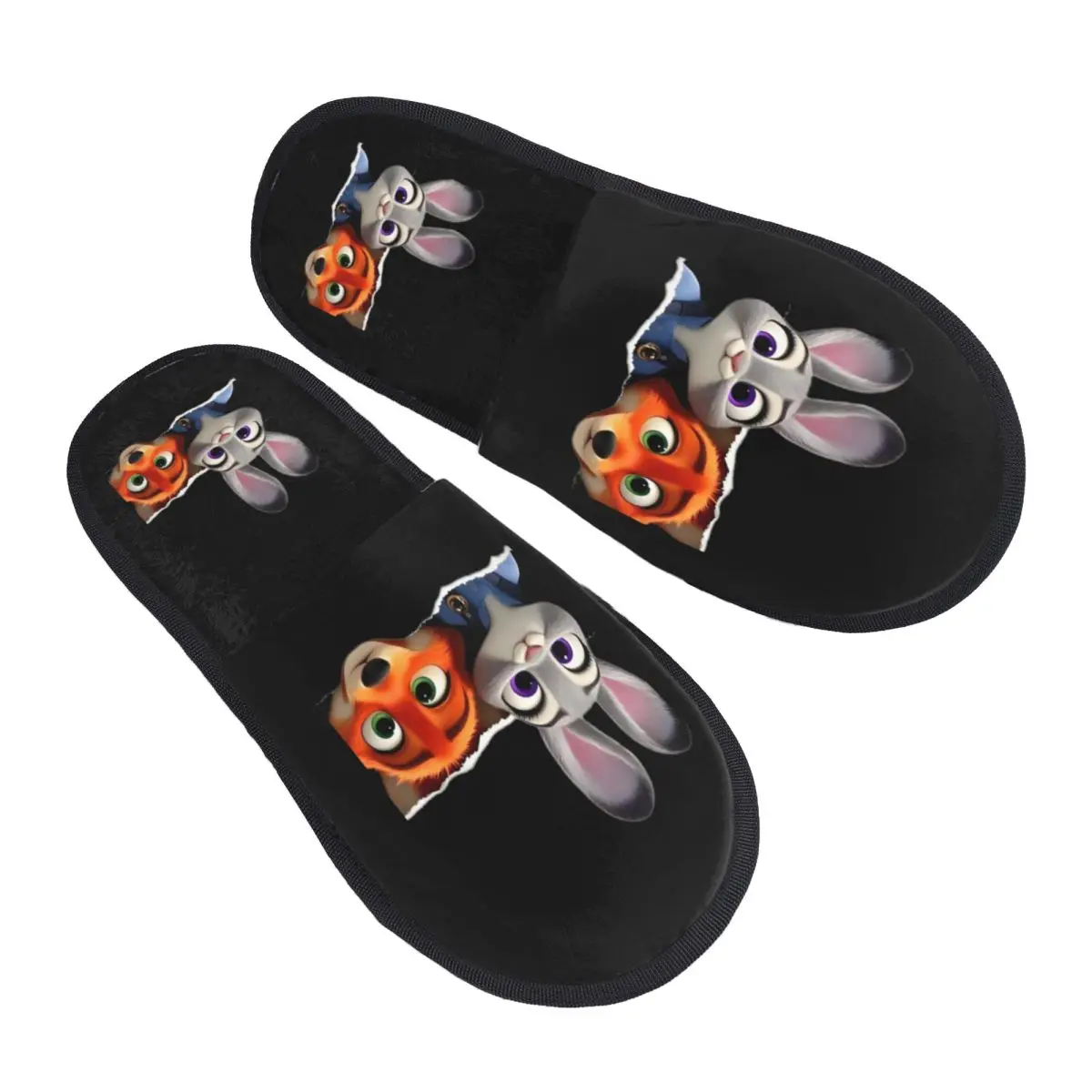 

Пользовательские тапочки Zootopia из мягкой пены с эффектом памяти, женские тапочки с анимацией зоопарка, спа-домашняя обувь