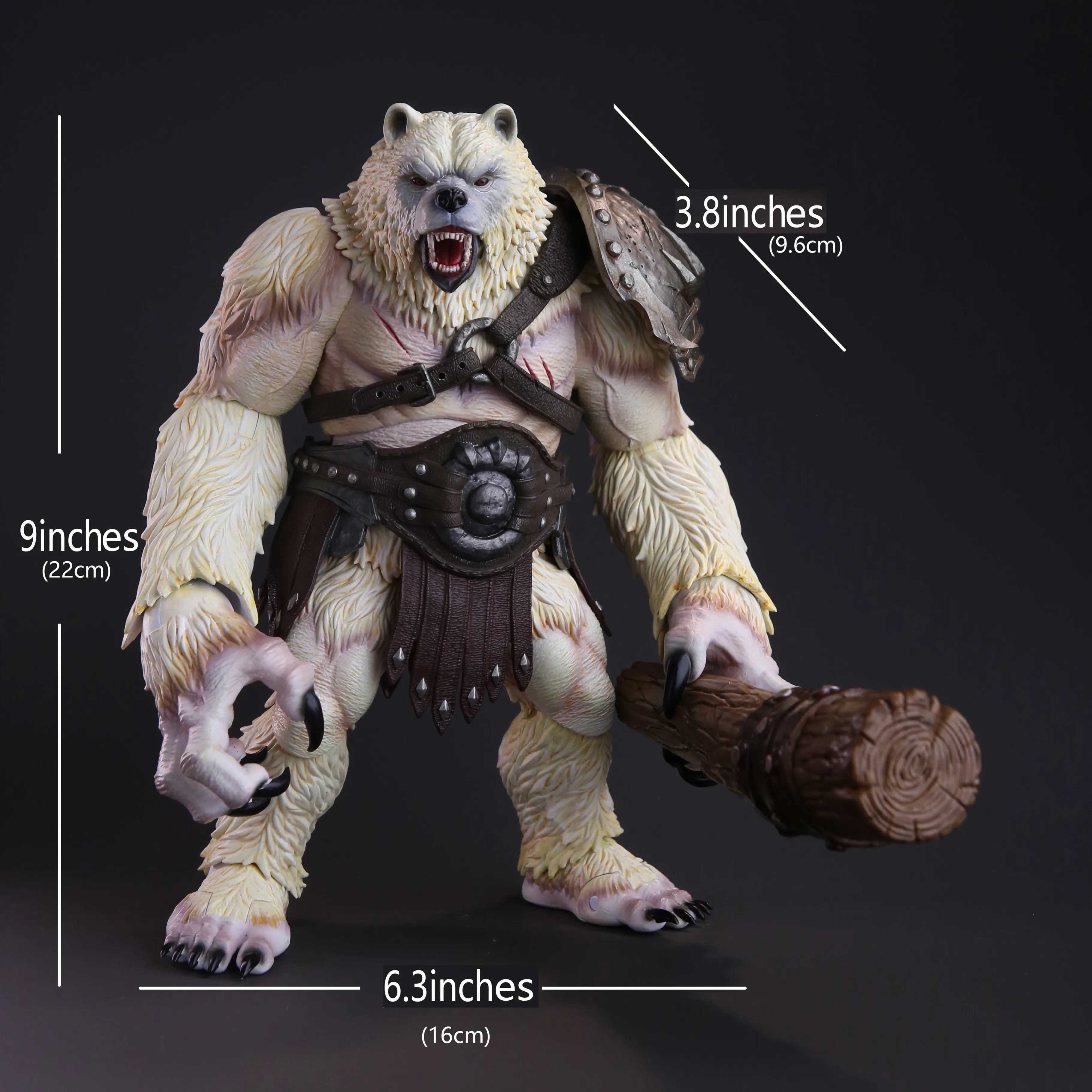 MemoryToys 1/10 Adventurer's World Berserker Bear Men White Model 22cm Druid Animal Snow Monster Action Figure Toys Doll Model