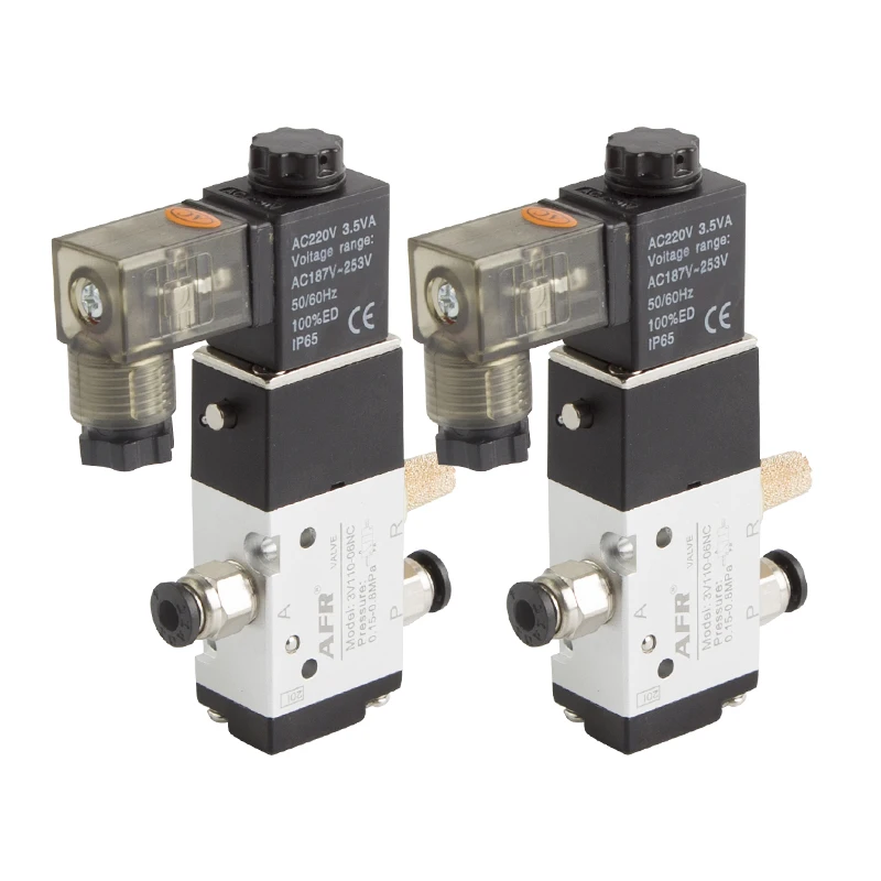 3V110-06 NO NC Solenoid Valve 3 Way  DC12V 24V AC 110V 220V Pneumatic Air Control Valve Electric Gas Magnetic Valve Alumium Body