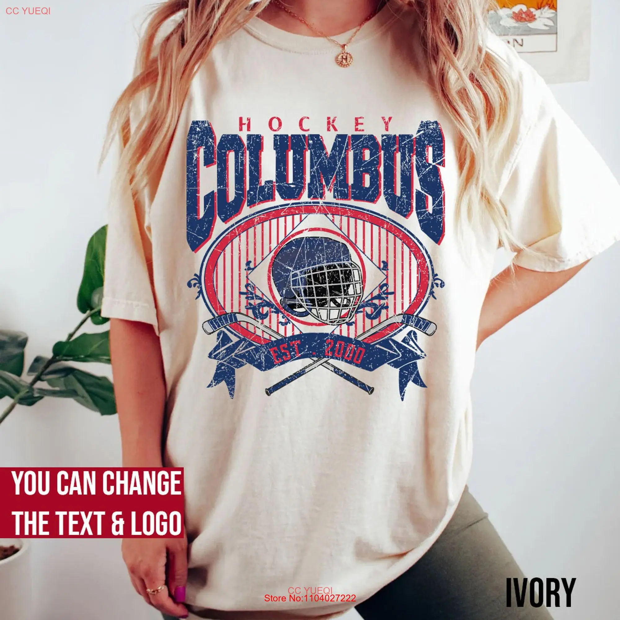 Comfort Colors Columbus Hockey T Shirt SweaT Vintage Style fan Ice long or short sleeves