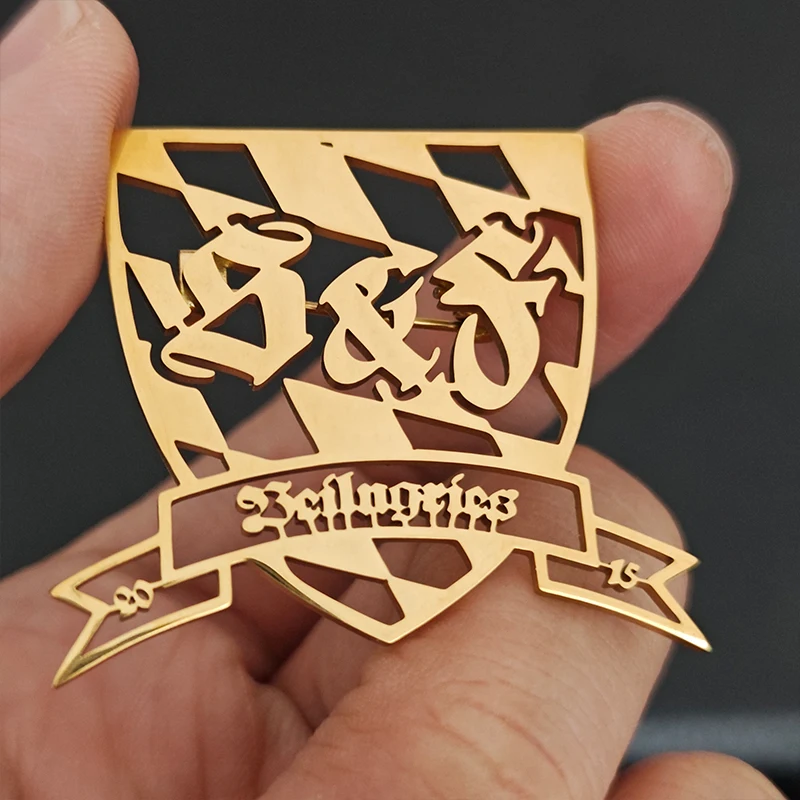 

Custom Logo Brooch Customized Company Logo Employee Brooch 304L Stainless Steel Anti Allergy Metal Badge Support Design Drawings