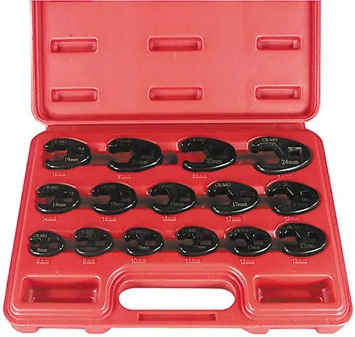 

Astro 7115 15-Piece Metric Crowfoot Wrench Set, 8-24mm, Black, Flare Nut