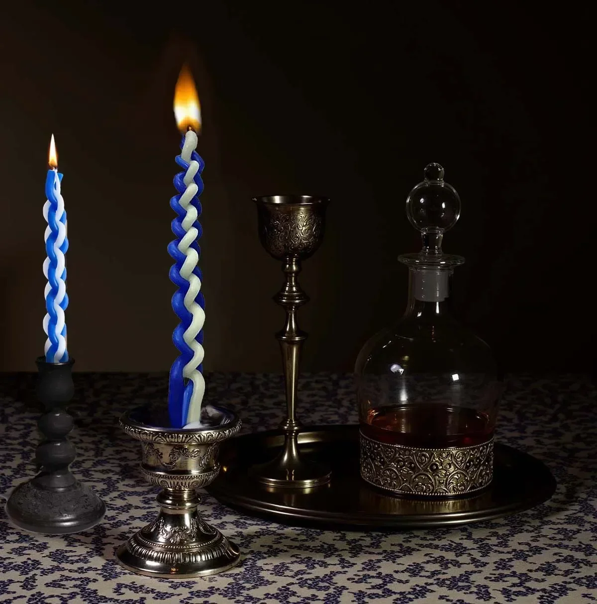 11 Inch Havdalah Candle Lighting Shabbat Candles Blue and White Braided Candle DIY Handcrafted Candles Judaica Gift