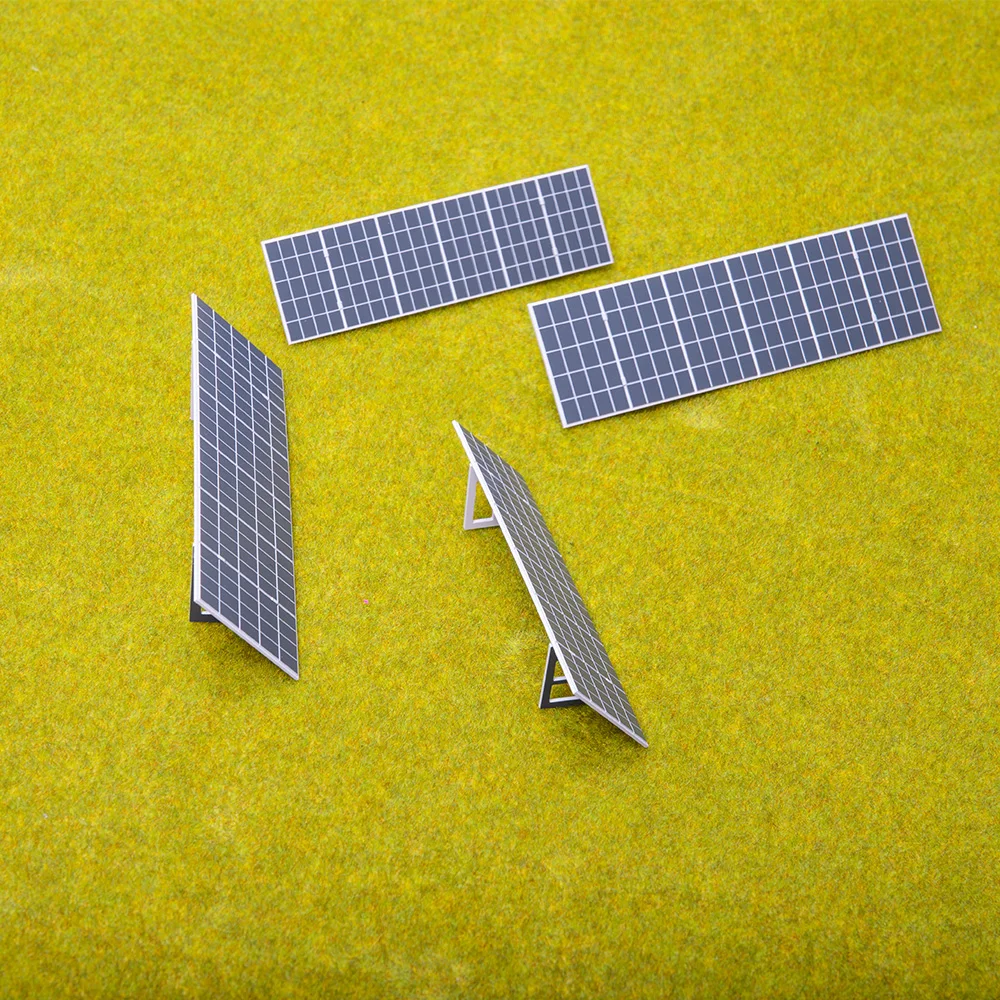 1/64 1/87 Scale Miniature Solar Photovoltaic Pancel Model DIY Building House Roof Scene Layout Materials Diorama Kits 3PCS