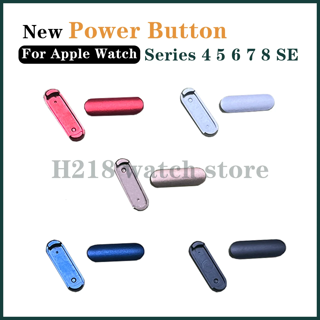 Power On Off Button Key Replacement Parts Apple Watch Series4 5 6 7 8 SE Grey Silver Gold Red Blue Green