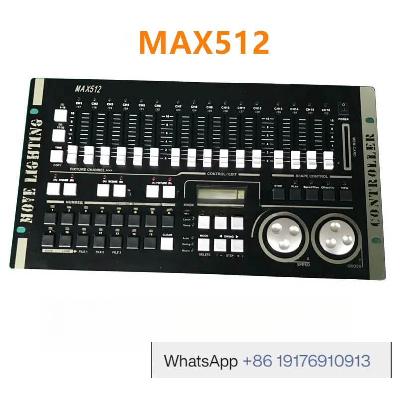 MAX384 DMX512 Lighting Console for Stage Performance PA System Wedding Event Controller Console Professional Lighting Control