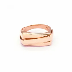 Refreshing Simple Irregular Square Glossy Rings for Women Classics Plated Rose Gold Ring Party Jewelry