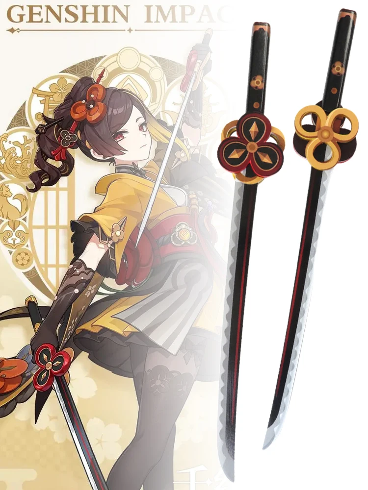 

70cm Genshin Impact Katana Chiori Sword Anime Cosplay Prop Ninja Knife Real Size Japanese Katana Original Samurai Sabre Toy Gift