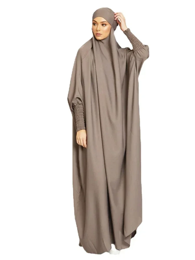 

Ramadan Eid Hooded One Piece Jilbab Prayer Dress Muslim Women Dubai Headcover Hijab Khimar Abaya Niqab Islam Clothes Djellaba