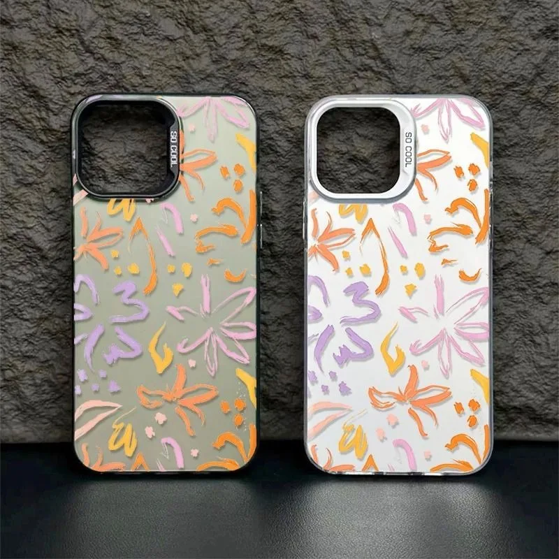 Colorful Brushstroke Flower Matte Case For Samsung S20 S21 S22 Plus S23 S24 FE S25 S26 Note 20 Ultra Shockproof Phone Cover