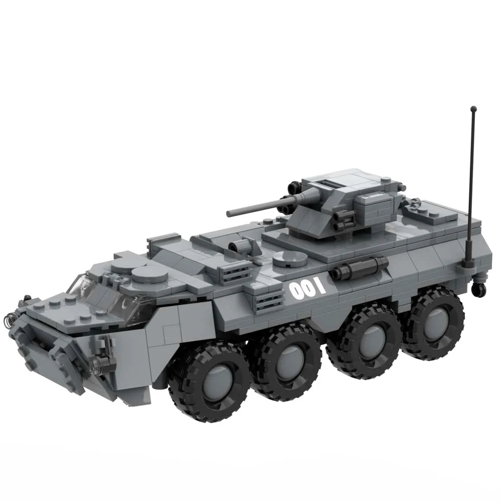 Armored Car BTR80 BTR82 BTR3 BTR4 BRDM BTR40 Wheeled Amphibious Armored Personnel Carrier Infantry Fighting Building Block Toy