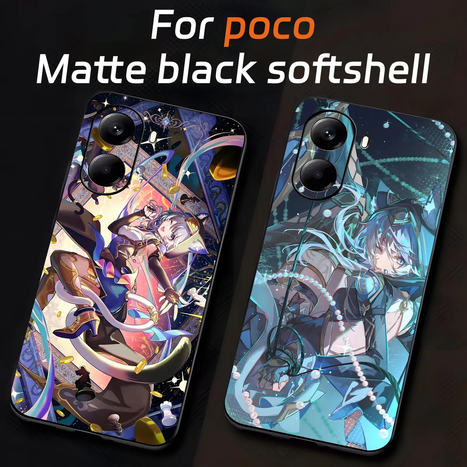 

Honkai Star Rail Cipher Phone Case For Xiaomi POCO M7 M6 M5 X7 X6 X5 F7 F6 F5 Pro 5G Soft black Shockproof Cover