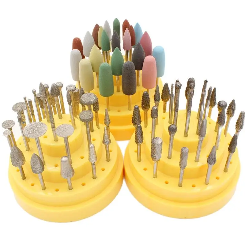 

Dental Silicone Rubber Rotary Tungsten Steel Polishing Burs Drill 2.35mm Shank Nail Drill Bit Cutter Set Rotary Tool Set