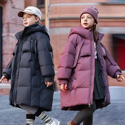 Girls' Cotton Coat New Winter Coat Boy Long Warm Clothes Children's Thicken Jacket Cotton Outerwear For Kids Jacket TR213