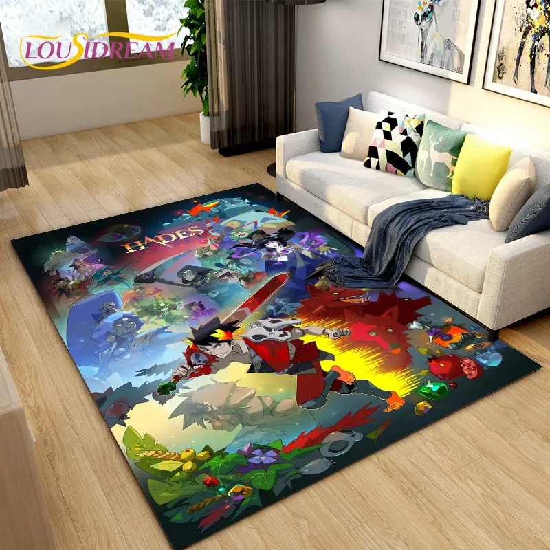 Hades Zagreus Trò Chơi Game Thủ Game Nhập Vai Khăn Trải, Thảm Thảm Cho Phòng Ngủ Phòng Khách Sofa ADSC0012 Trang Trí, vui Chơi Trẻ Em Chống Trơn Trượt Sàn