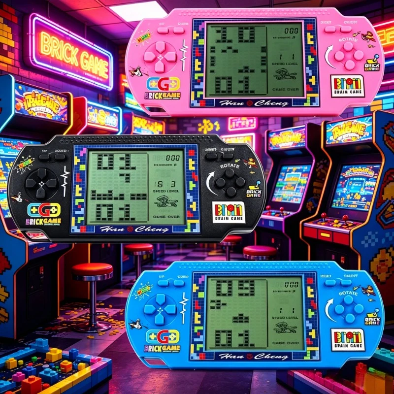 Mini Portable Tetris Game Console Large Screen Retro Handheld Game Player Classic Electronic Toys Gift For Kids Children