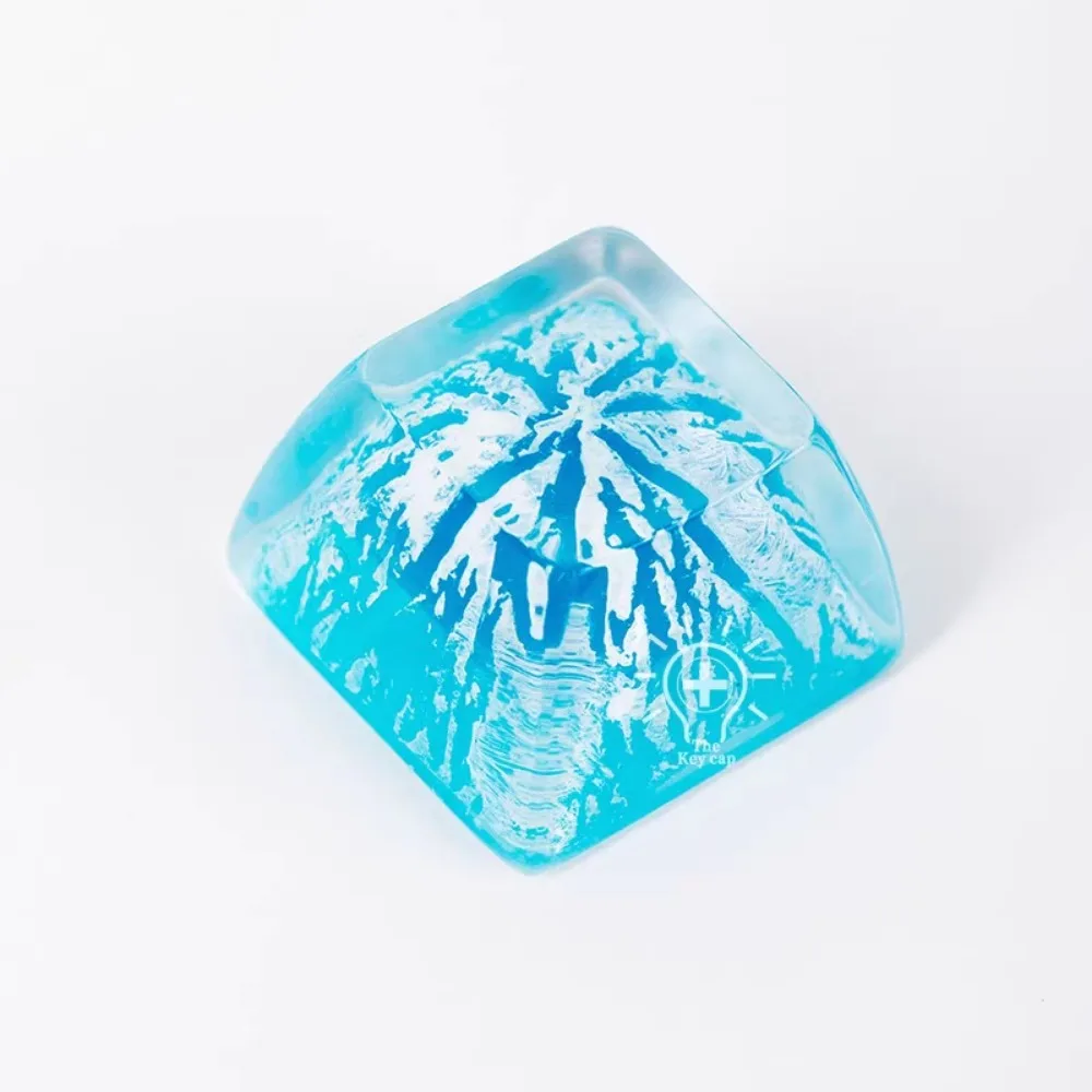 

Mechanical Keyboard Keycap Snowy Mountain Mount Fuji Volcanic Site Resin Cross Hole Translucency Keycap Toy Gift