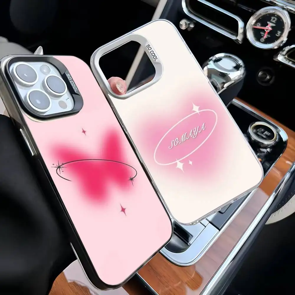 

Healing Pink Blush Gradient Phone Case For iPhone 16,15,14,13,12,11,Mini,Pro,MAX Black Matte Shockproof Cover