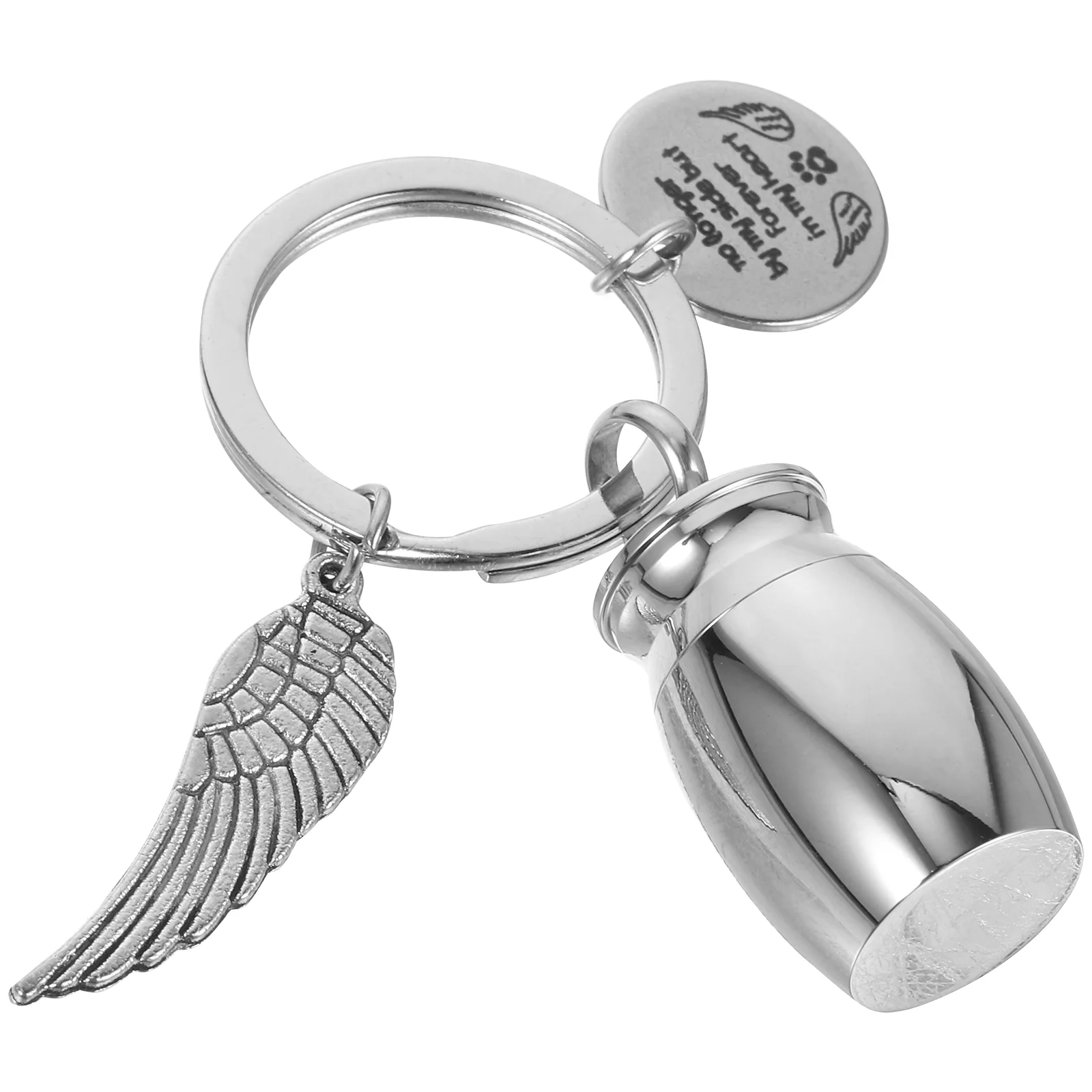 Memorial Pendant Locket Charm Angel Key Holder Urn Ash Chain Ashes Pet Container Fob