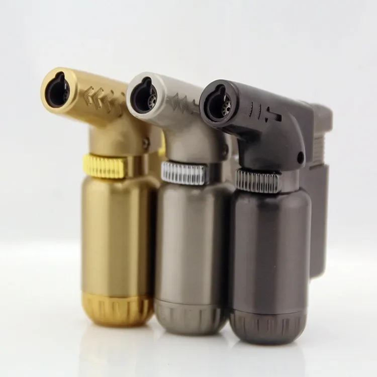 2027 All-metal Elbow Straight-pull Lighter, Fine Electroplating Fixed-fire Spray Gun Welding Gun
