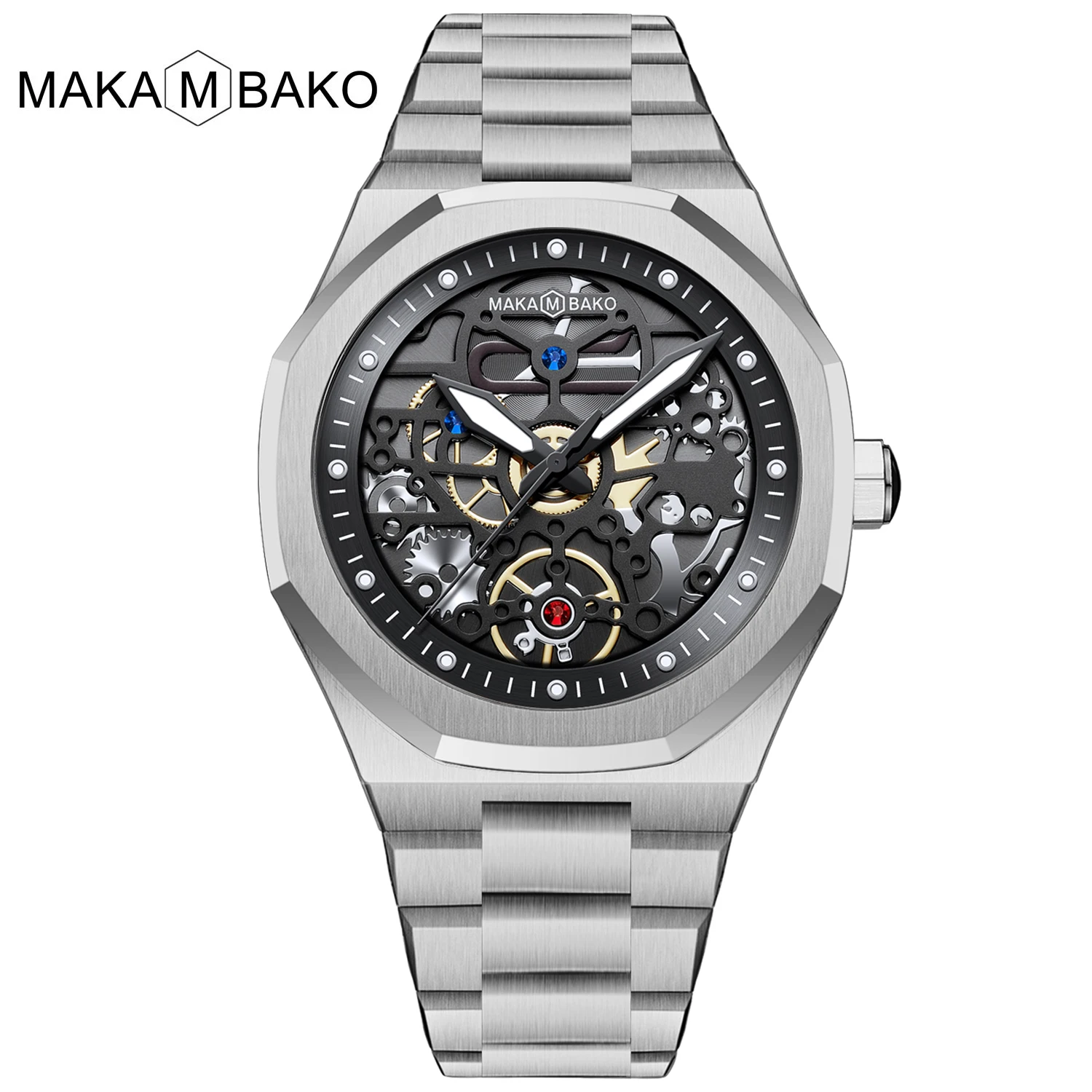 Business Men Leather Stainless Steel Watch Japanese Movement  High Grade MIYOTA 2115 Original Quartz Waterproof Wristatch Reloj