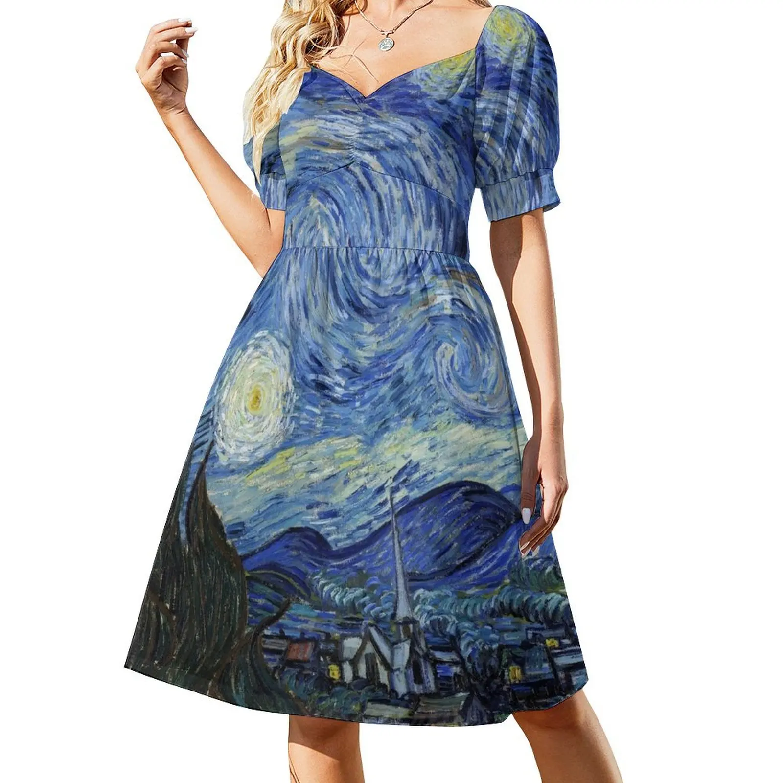 

Vincent Van Gogh, Starry Night, 1889 Short-Sleeved Dress summer dress dress women summer clothing women summer 2025