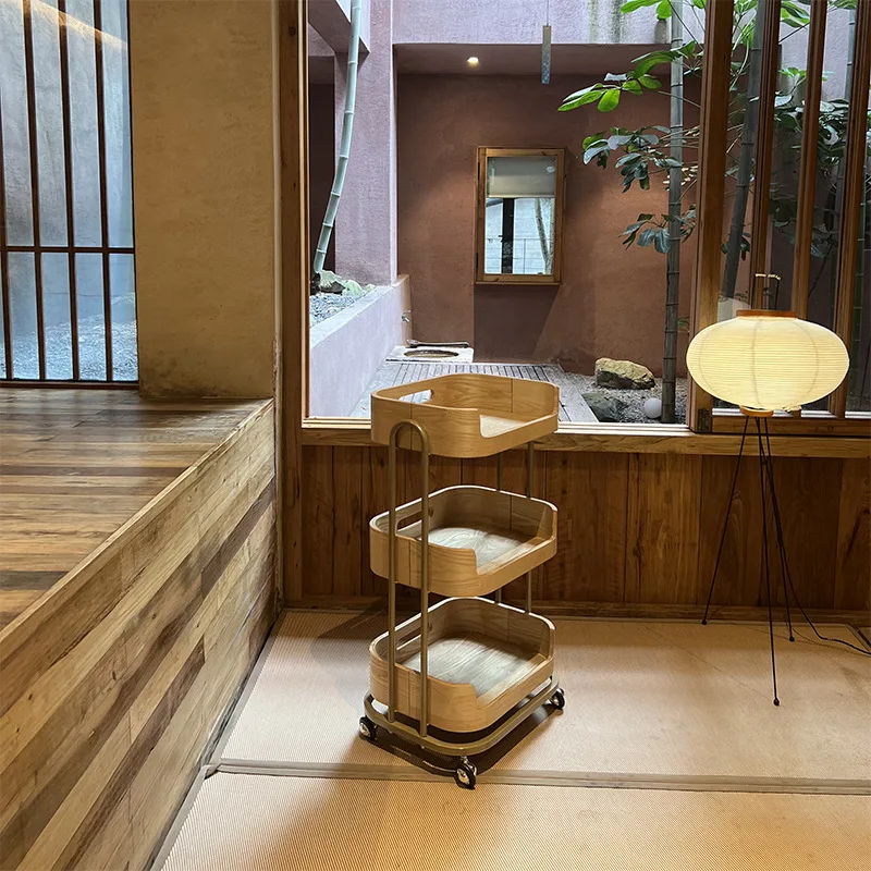 عربة من الخشب الصلب لصالونات التجميل وأداة نادي السبا وإدارة جلد السيارة ورف تخزين الإقامة المنزلية #3