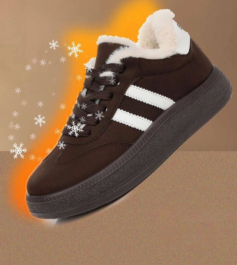 

Vulcanized Shoes mocasines Winter Women's Boots Plush Thickened Thermal Casual Shoes Thick Soled Lace Up German Training Shoes