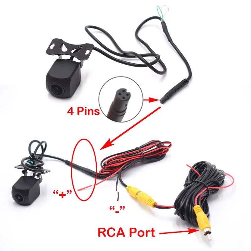 Real 175 Degree Fisheye Lens Metal Auto Car Rear View Camera Night Vision Wide Angle Waterproof Backup Camera With Control Wire