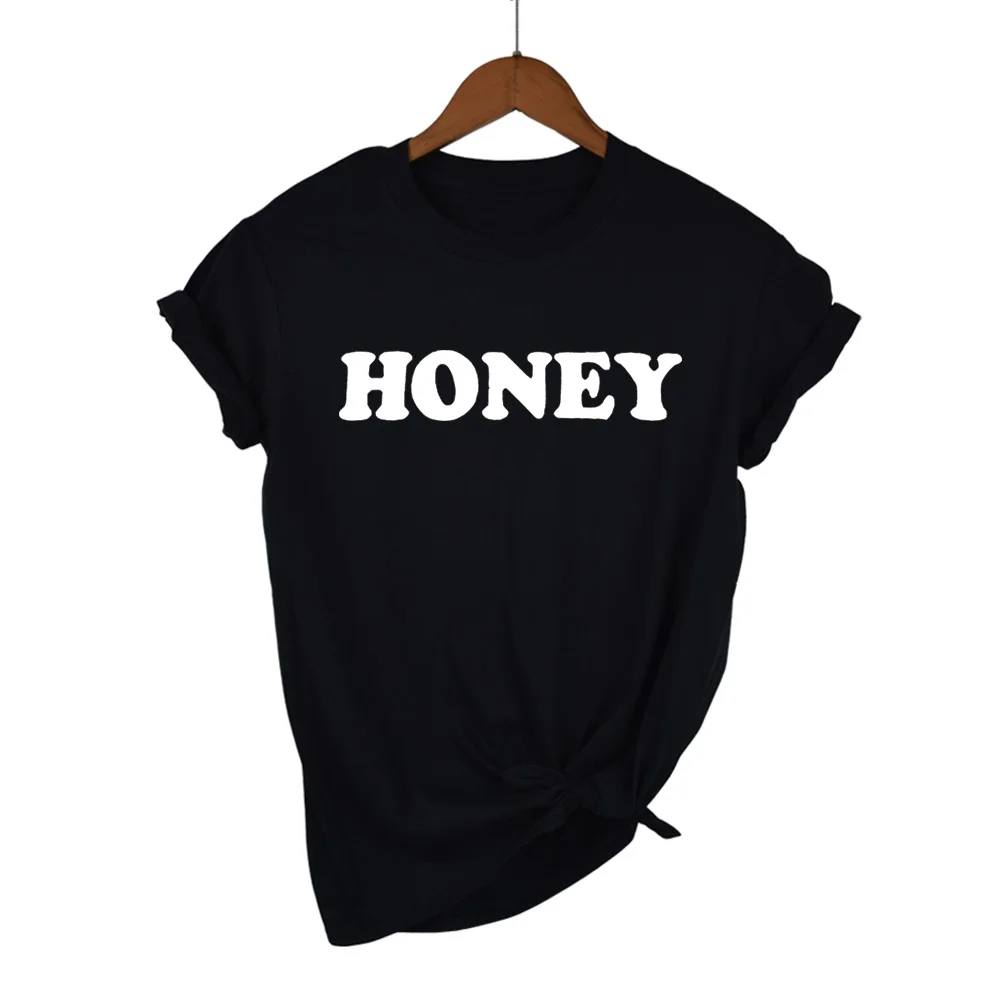 

Honey Letter Print T Shirt Women Short Sleeve O Neck Loose Red Tshirt Summer Ladies Tee Shirt Tops Clothes Camisetas Mujer