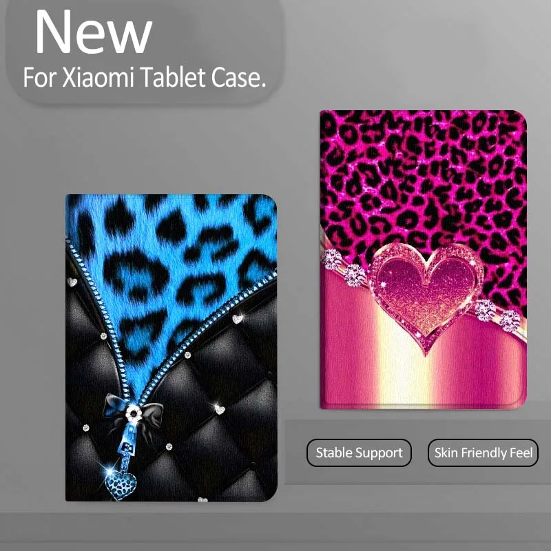 

Luxury Love Leopard Pattern Tablet Case For Xiaomi Redmi Mi Pad 4 5 6 7 8 K SE Mini Pro Plus Max 10.1 11.2 inch