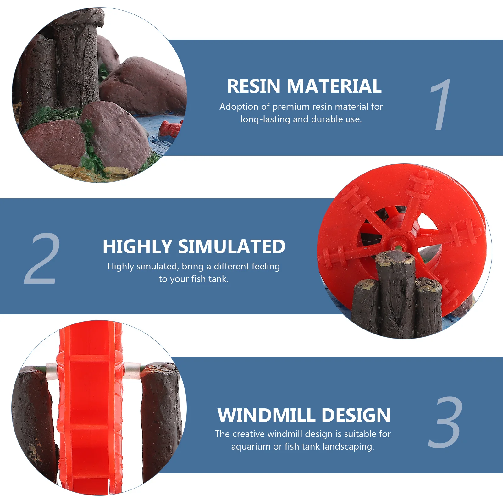 

Oxygen Pump Aquarium Windmill Decor Resin Wear-Resistant Fake Windmill Decorative Aquarium Ornament Desktop Fish Tank Accessory