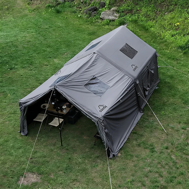 

8.0+Framed Foyer Air Tent-Gray Luxury Camping Easy Set Up Family Luxury Portable Camping Factory Direct Inflatable Tent