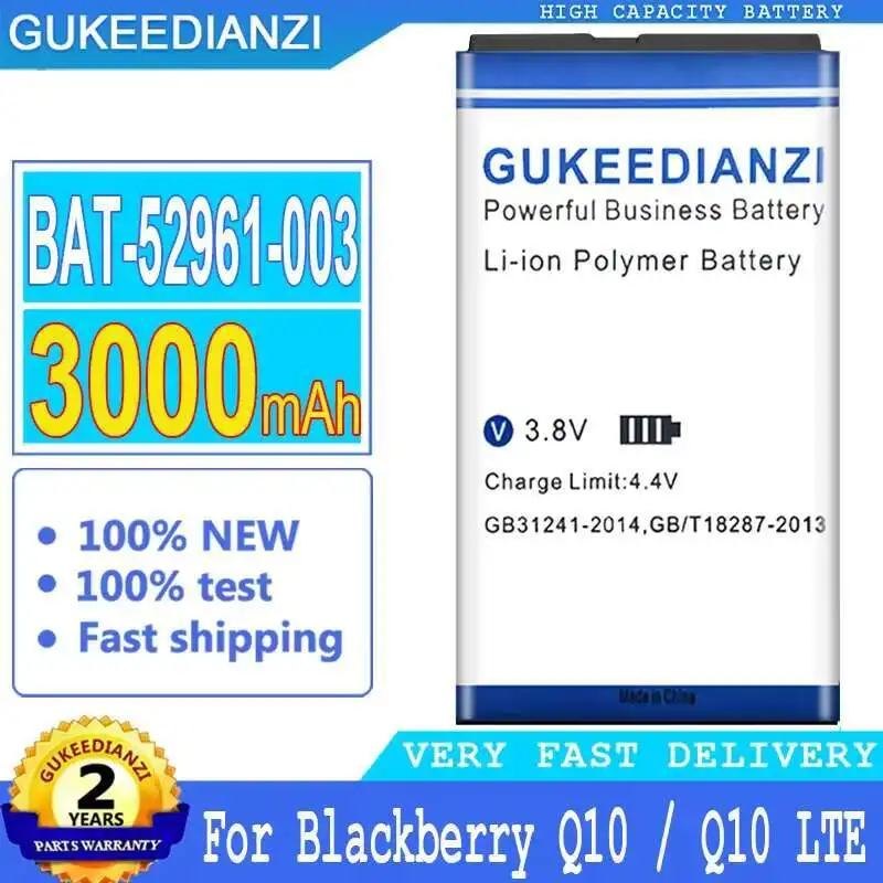 

Хорошая низкотемпературная батарея для мобильного телефона Blackberry Q10 Lte SQN100-1 Bat-52961-003 3000 мАч