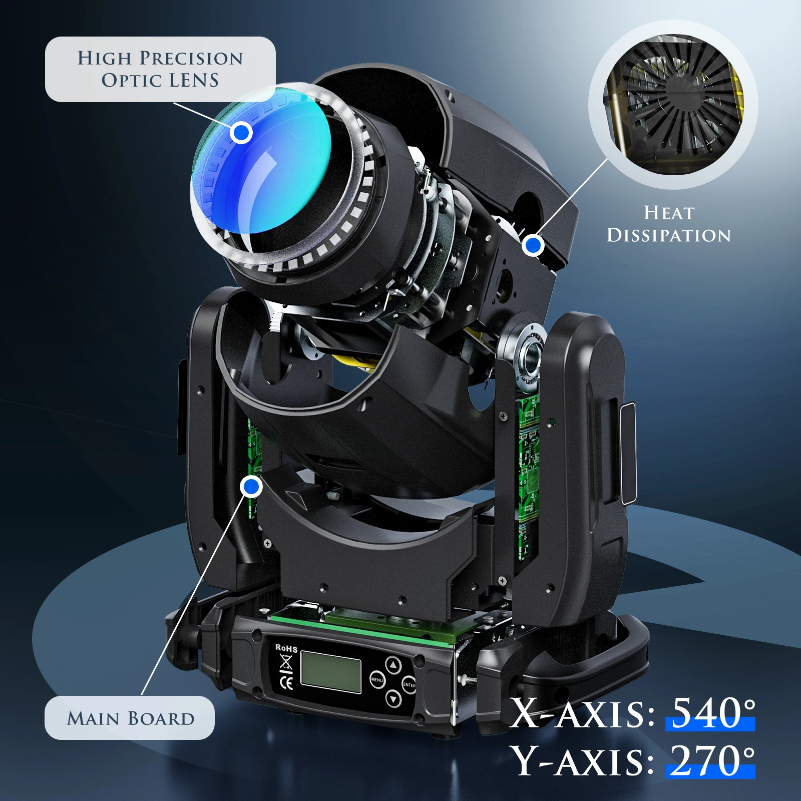 Imagem -04 - Somspot-led Moving Head Beam Stage Light Effect Projector 180w Apto para Festa de Discoteca Feriado Natal Bar Clube Casamento Aniversário