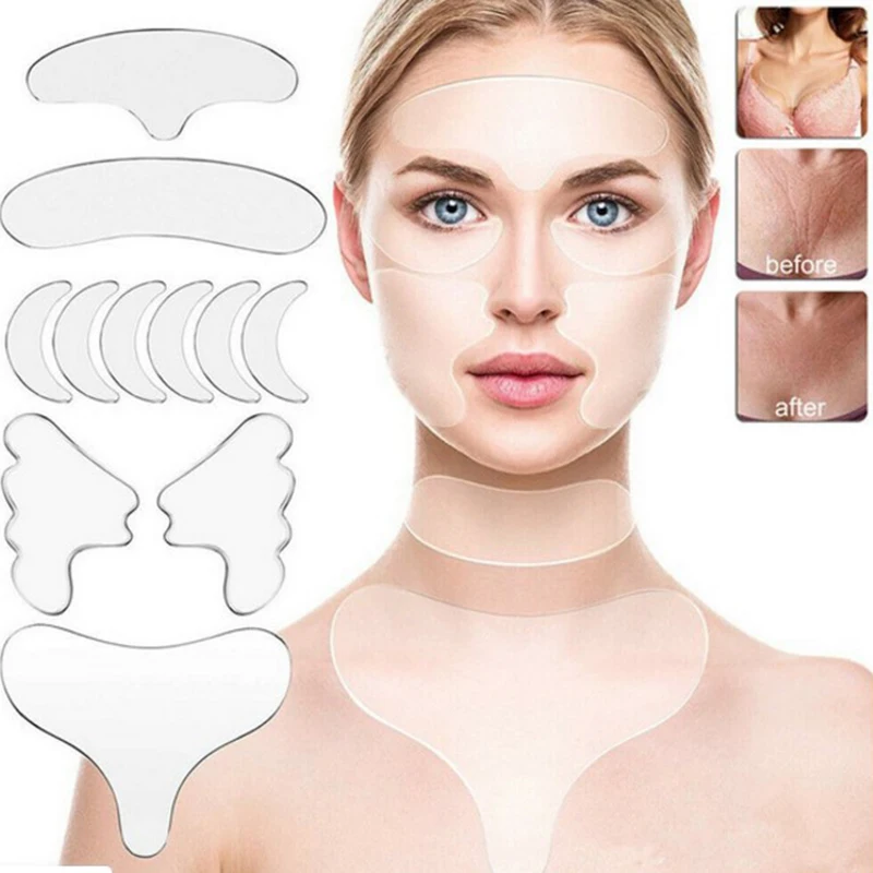 18 قطعة قابلة لإعادة الاستخدام سيليكون العين الجبين رفع منصات إزالة التجاعيد مكافحة الشيخوخة ملصقات أدوات العناية ببشرة الوجه #1