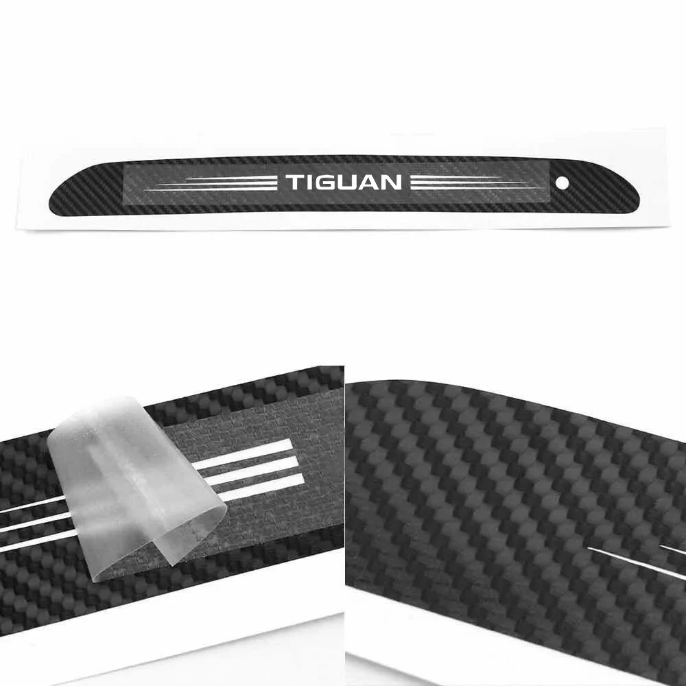 Carbon Fiber Car Braking Lamp Stickers Styling for VW Tiguan Badge High Positioned Rear Brake Lights Cover Decals Accessories