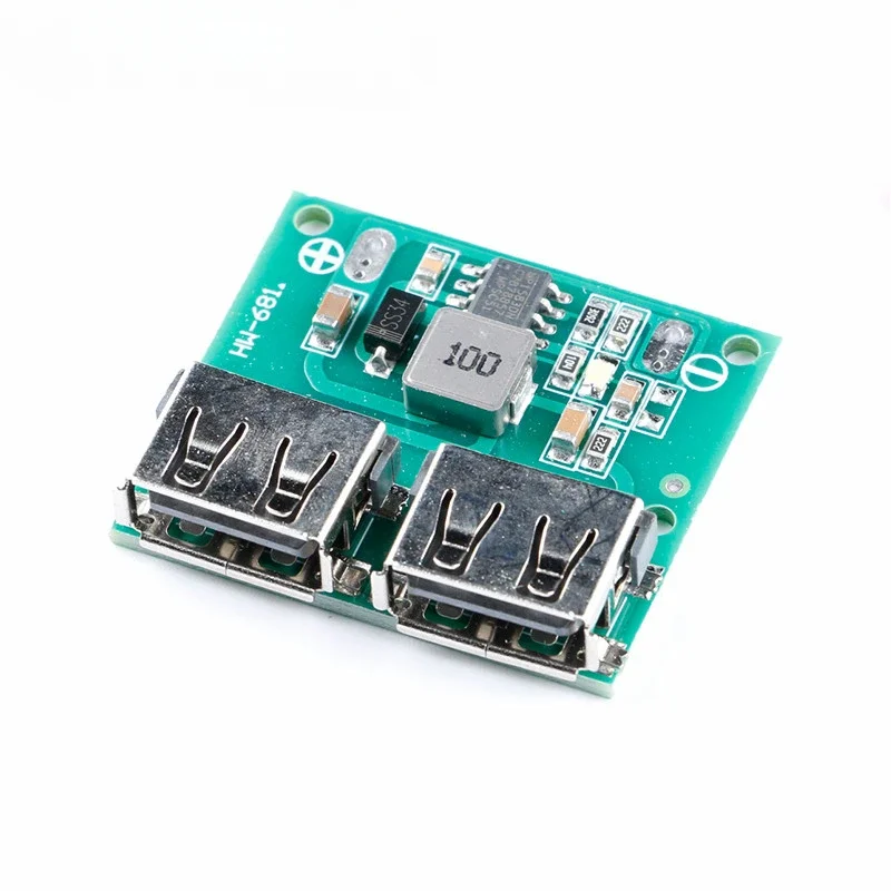 10PCS 9V 12V 24V to 5V DC-DC Step Down Charger Power Module Dual USB Output Buck Voltage Board 3A Charge Regulator 6-26V