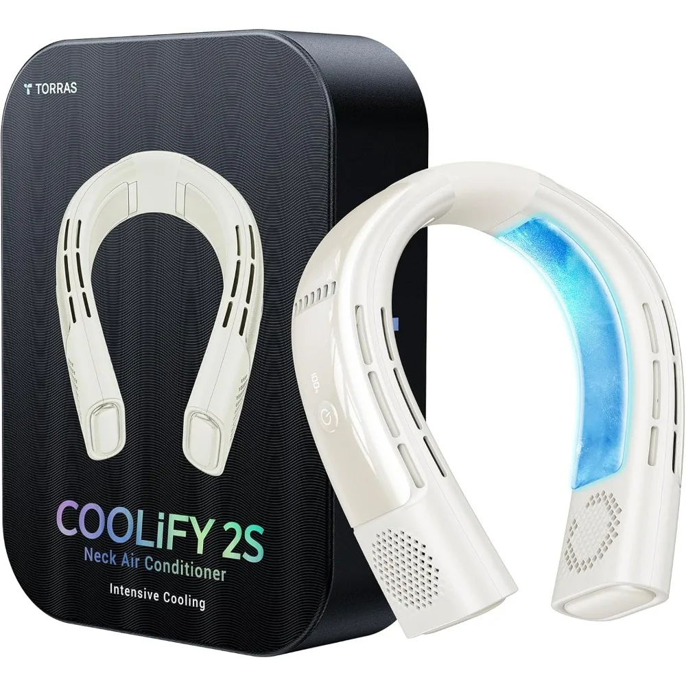 COOLIFY 2S Neck Air Conditioner, Portable Personal Cooler and Heater Strong Wind, 3-Speed, App Control Neck Fan Rechargeable