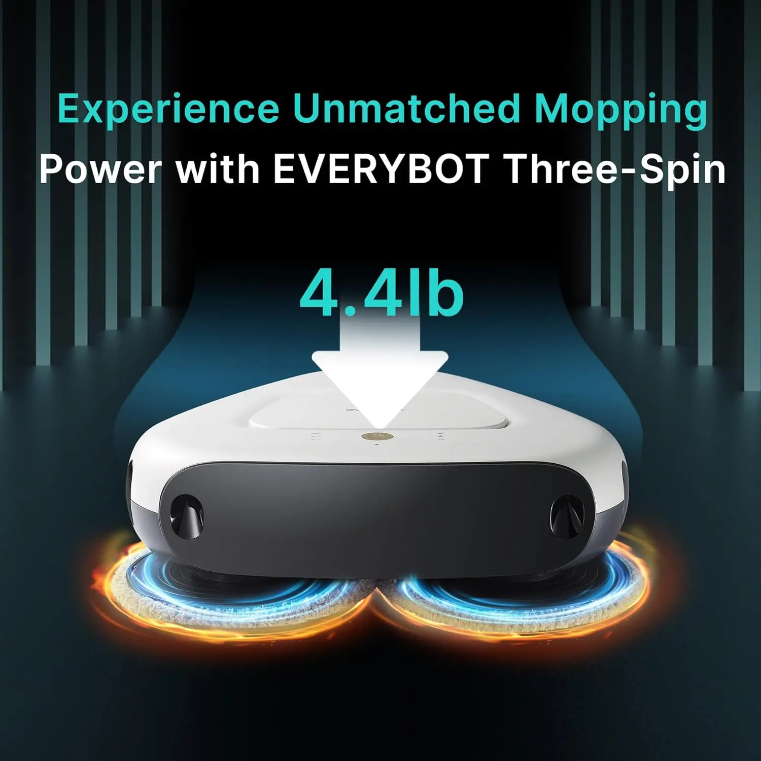 Three-Spin Robot Mop - Ultra Quiet Smart Mopping Robot Cleaner Only | Powerful Stylish 3 Spin Wet Mop for Hard Floor &