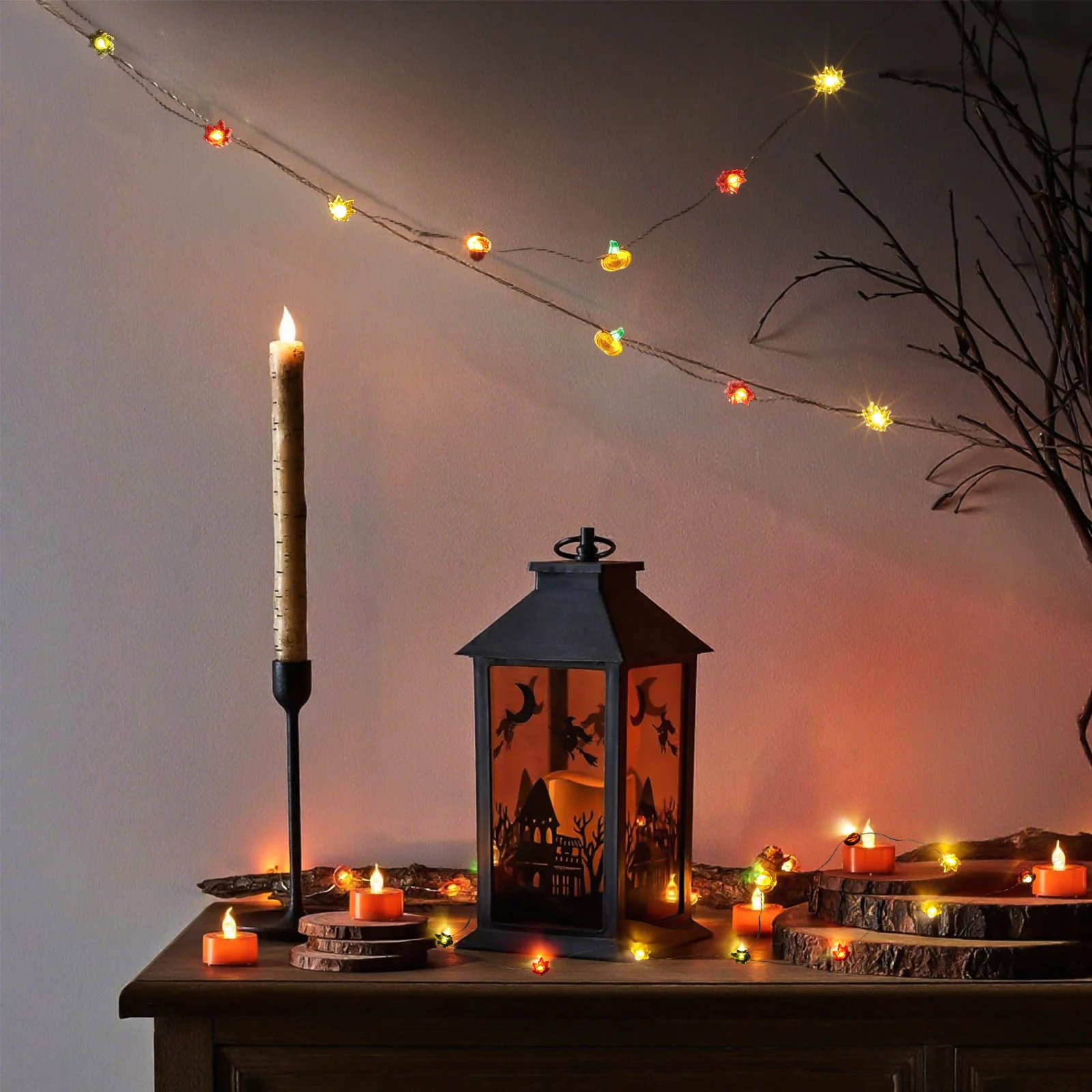 200Cm Led Light Decoration String Copper Wire For Indoor Outdoor Party Festive Decor Halloween Fall Thanksgiving