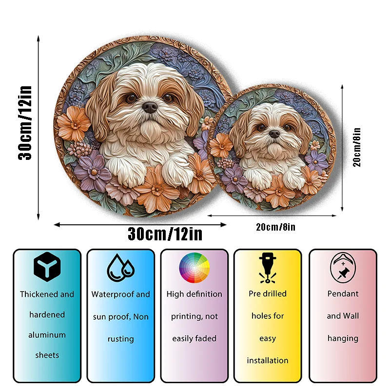 Customizable Circular Aluminum Pet Memorial Decoration - Premium Quality Pet Souvenir Tombstone for Dogs