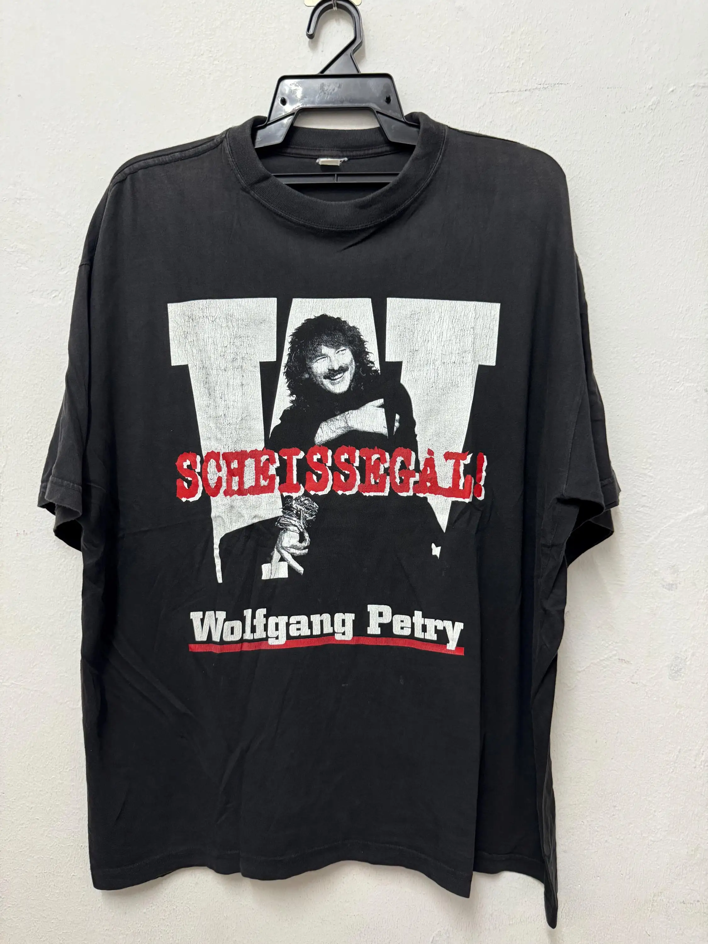 Vintage 90 s Wolfgang Wolle Petry alemán Schlager músico Folk Polk cantante camiseta banda Rock tamaño XL
