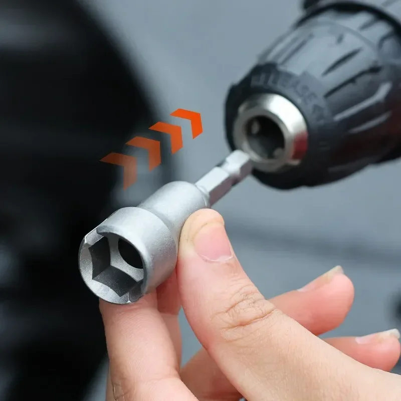 6/1pc Slot Ala Punta da trapano Bullone Socket 65mm Codolo esagonale Power Dadi Driver Set Prese Adattatore Cacciavite elettrico Chiave Strumenti