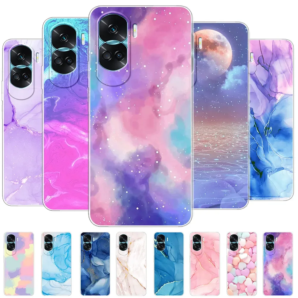 For Honor 90 Lite Case Clear Soft Silicone TPU Phone Case For Honor 90 Pro Coque Print Cover For Huawei Honor 90 Bumper Fundas