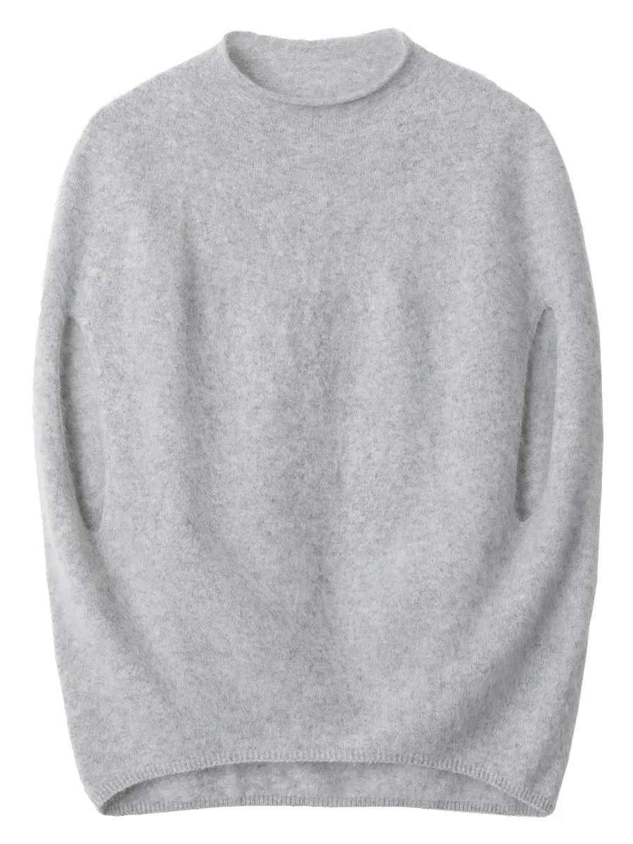 Women's Sleeveless Turtleneck Sweater - Oversized Retro Wool Knit